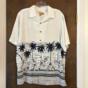 Men’s Caribbean Linen/Rayon Button Down Shirt, short sleeve, Large